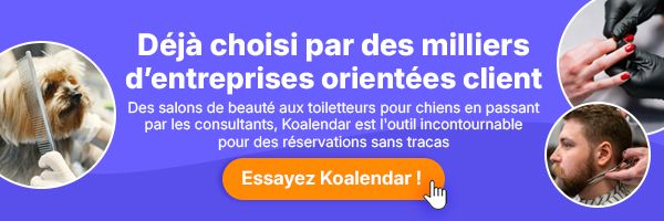 bannière de l’application de réservation de salon Koalendar, alternative à l’abonnement Booksy